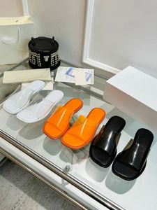Designer Sandale femme pantoufles de plate-forme en caoutchouc transparent plate-forme de chaussure de chaussure de sandale de piscine pour femmes glissades glissades plate-forme femmes mule dhgate avec boîte de boîte35-41