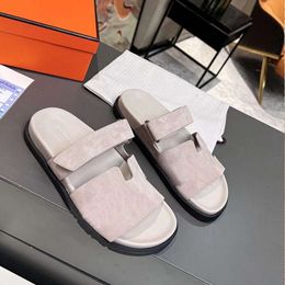 designer sandalen strandsandaal dames oran slides leren sandalen zomer herenschoenen Designer Slippers met doos NO450