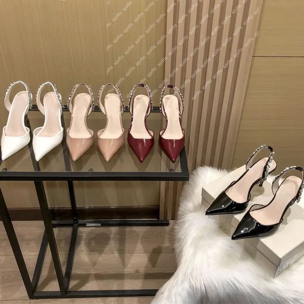 Designer Sandales Famous Designer Femmes High Heels Luxury Sandales Robe Designer Heels Chaussures Classiques 8,5 cm Talons Red Bottoms Talons mariage