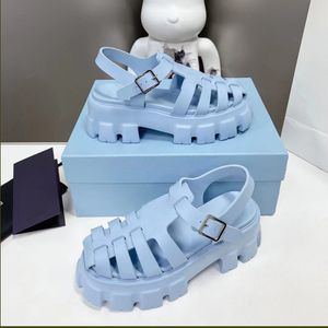 Designer Sandalen Schuimrubber Sandaal Platform Dia's Wiel Slippers Mode Klassieke Vrouwen Romeinse Slipper Driehoek Metalen Glijbaan