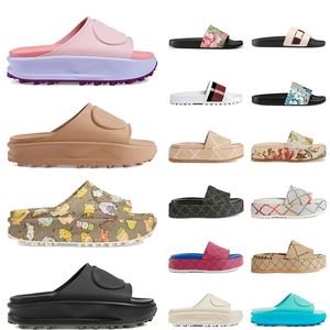 Designer Sandalen Voor Mannen Vrouwen Plat Leer Rubberen Slippers Sliders Mode Luxe Gestreepte Uitrusting Zool Platte Muiltjes Slijtage Dames Kamer Huis Outdoor Slippers