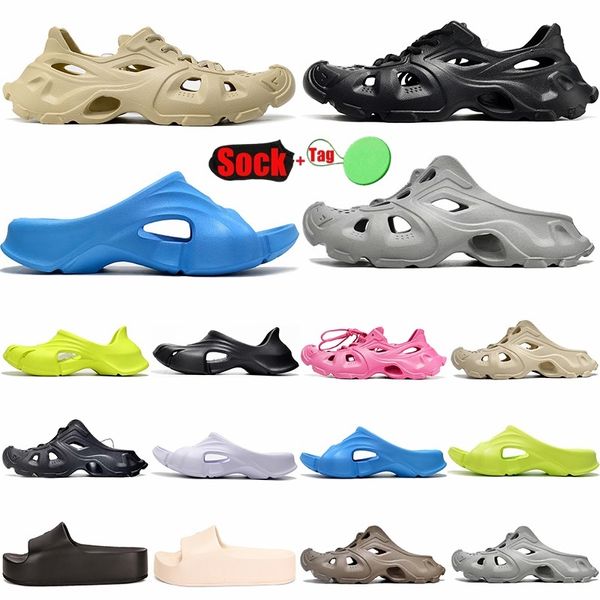 Sandales de concepteur pour hommes Moule de piscine pour femmes glissades grosses fermées dans des pantoufles beige noires jaunes en lacet beige glins d'été slip onofers plage chaussures palen