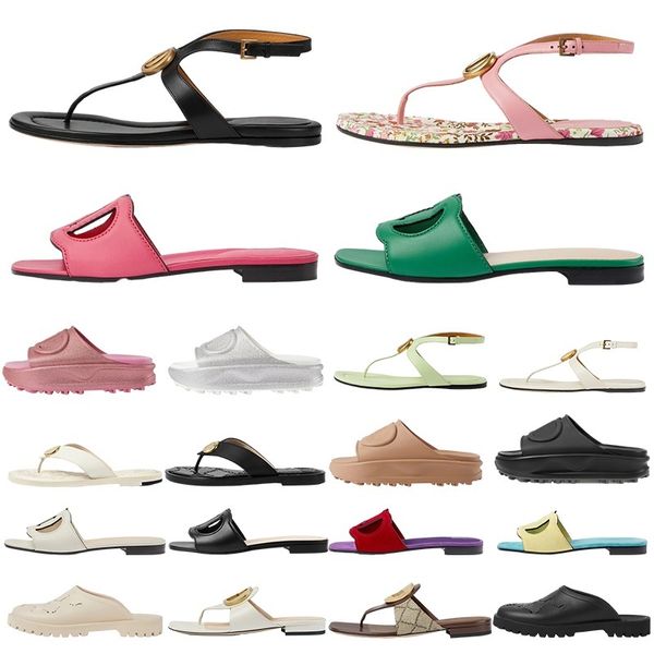 Sandalias de diseñador para mujer sandale Moda Chanclas de lujo sandalen Ladies Slip On Sandal Cut Out Blondie Entrelazado G Plataforma Diapositivas Zapatos de playa de verano