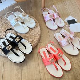 Designer sandalen echte lederen sandaal suède slippers dikke bodem zomer slippers platte schoenen mode strand vrouwen en brief drag 35-41