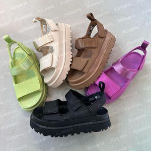 Designer Sandals Goldenglow Femmes Plate-gouttes Plateforme Sandale Chunky Beach Eva Slides Dad Golden Glow Mules imperméable Comfort Rose Taille 35-40