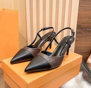 Designer sandales talons marron Star cuir Cherie slingback pompe Sling Back Heels sandale de luxe Marche en plein air robe de mariée chaussures avec boîte 35-42