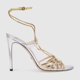 Designer Sandals High Heel Sandale Slingback Shoe Stiletto Crystal Chian décorer boucle boucle