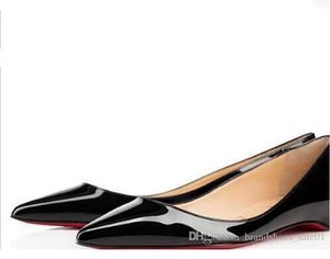 Chaussures de créateurs Chaussures plates de luxe en cuir véritable Fond rouge Chaussures de mariage pour femmes EU35-42 avec boîte