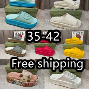 Designer sandalen luxe schoenen nieuwe stijl slippers glijden macaron dikke bodem niet-slip zacht bodem mode slipper vrouwen dragen strand flip-flops klaring verkoop