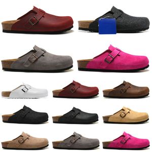 sandales de créateurs hommes femmes toboggans pantoufles Boston Soft Footbed Clogs Suede Leather Buckle Strap Shoes Outdoor Indoor 35-45 23ss