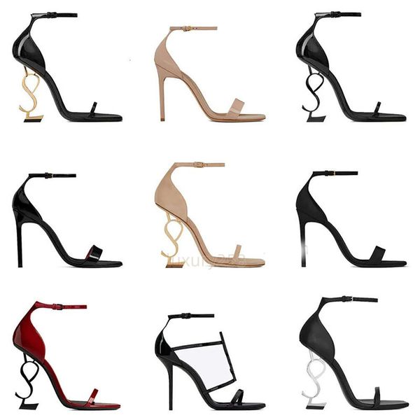 Designer Sandals Opyum High Heels Femmes Open Toe Stiletto Heel Classic Metal Lettres Sandal Fashion Stylist Chaussures Dust