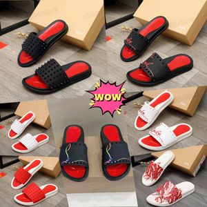 Sandales de créateurs Bottoms Red Bottoms Mens Spike Pike plats Sandale Sandale Classic Mules Summer Flat Fashion Mode décontractée Sandale extérieure Fashion Hands Man Beach Flip Flop