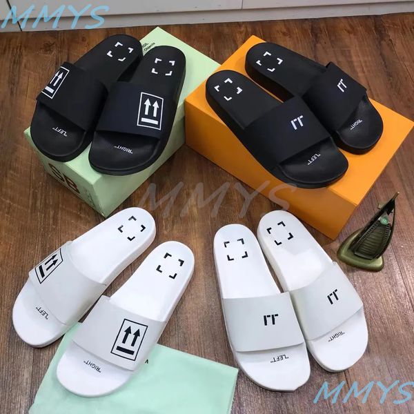 Sandales de créateurs Semelle en caoutchouc Tazz Pantoufles Homme Summer Beach Chaussures de luxe Lady Mule Blanc Jaune Slide Talon plat Femme Chaussure Stripe Sliders Bureau Piscine Mocassins Sandale