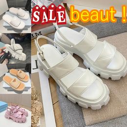 Designer Sandalen Rubber Dikke Dikke Soled Baotou Ladies Casual Verhooging Buckle Woman Luxe Zwart Buiten strand Koelte Oefening Sandaal Maat 35-40