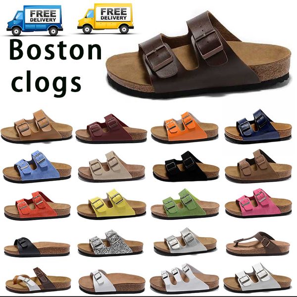 sandales de designer livraison gratuite plate-forme de glissière de sandale Birks Boston Clogs Hommes Femmes pantoufle Soft luxes sandales de designer Suede Bracelet en cuir Chaussures Taille extérieure 35-46