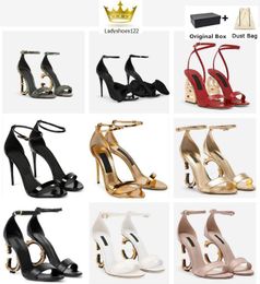 Designer Sandals chaussures Keira Sandales à talons hauts en cuir verni sandale à bout ouvert avec des talons fins sexy bride à la cheville dame lettre sandalies Pumps Party Wedding 35-43