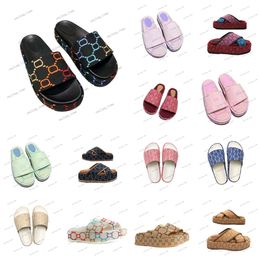Designer Sandals Slippers Angelina Canvas Cales imbriqués G Broidered Men Women Chaussures Luxury Slides broderie High Heels Plateforme plate Sandale Mules bon marché