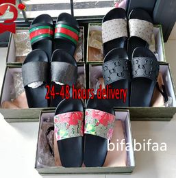 Designer Sandalen Slippers Paris Nieuwe Rubber Glaasjes Sandalen Floral Brocade Women Men Slipper platte bodems slippers dames mode gestreepte strand 24 uur levering