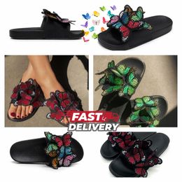 Sandalias de diseñador Zapatillas Diapositivas Salehe Zapatos para mujer Zueco Hebilla Clásico Moda para hombre Menemsha Urchin Sandalia TAMAÑO GAI verano negro mariposa