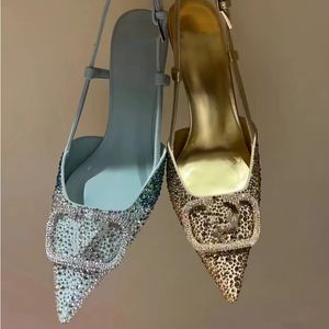 Sandales de créateur boucle ramines talons glissade talons talons stiletto chaussures de chaussures décontractées de luxe de luxe de luxe sexy confort de fête de mariage chaussures de mariage