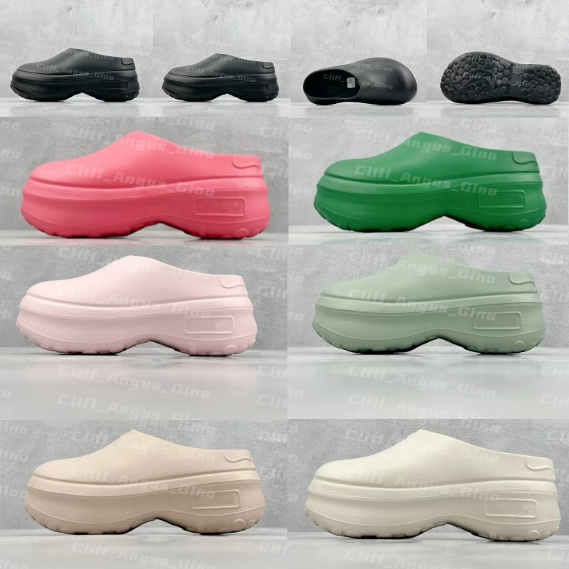 Designer Sandals Women Platform Slippers Summer Adifom Slides Beige Lucid Pink Core Black Silver Green flat slipper Adifom Stan Smith Mule Chef Shoes