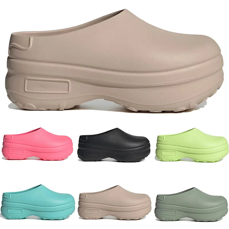 Designer Sandals Women Platform Slippers Summer Fashion Slides Beige Lucid Pink Core Black Silver Green Flat Slipper Adifom Stan Smith Mule Chef Shoes