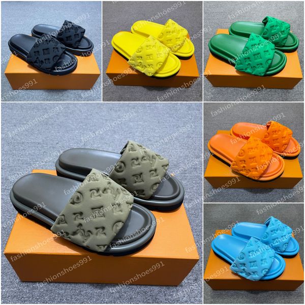 Sandales de créateurs Femmes Diapositives Sandale Femmes Plate-forme Slide Slipper Sliders Chaussures Bas Tongs Été Casual Sandale de plage Véritable Cuir Top Qualité avec boîte 10A