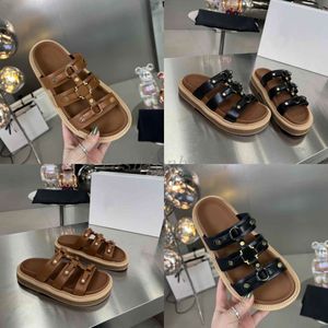 Sandalias de diseñador, zapatillas de mujer TIPPI, zapatos informales de cuero de vaca curtido con plantas, sandalias informales de fondo plano, zapatos de playa al aire libre para verano