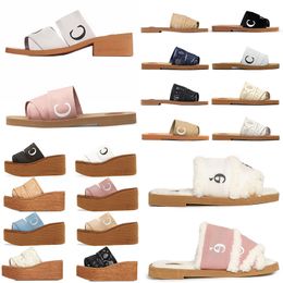 Designer Sandalen Dames Slippers Woody Platte Muilezels Platform Ch Hoge Hak Sandaal Espadrille Mode Veelzijdige Wedge Slider Beroemde Zwembad Slides Sliders Schoenen