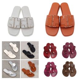 Designer Sandalen Dames TB -slippers slippers van topkwaliteit Casual schoenen Nieuwe luipaard Print Snake Leer Leer Leer strand Outdoor Recreatie Vrouwelijke glijbanen