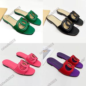 Sandales de créateurs Diapositives pour femmes Pantoufles de luxe G Chaussures plates célèbres Plate-forme en cuir véritable de haute qualité avec boîte