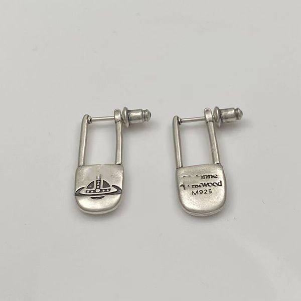 Pendientes de clip de papel Saturn de diseñador antialérgicos y que no se desvanecen nicho vintage punk y pendientes personalizados