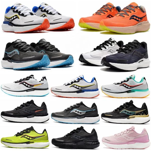 Designer Saucony Soconi Casual Chaussures Chaussures de course Triumph 19 Shock Absorbing Road Sports d'été Respirant et confortable Femmes Homme baskets légères 36-45