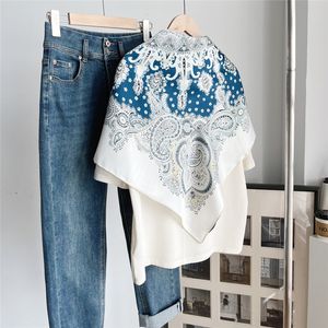 Designer SCARF 108*108cm Brand Twill Silk Scarf Women Square Design Kerchief For Ladies Fashion Shawl Echarpe 2024 Nieuw