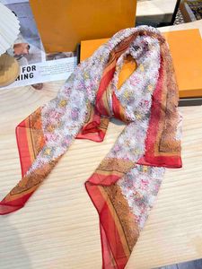 écharpe de designer Echarpes pour femmes en jacquard de mousseline de soie Bords frangés à blocage de couleur double face Taille 180cmX70cm avec boîte-cadeau