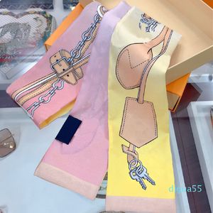 Écharpe de créateur, écharpes de sac à main, écharpes de mode pour femmes, foulard, qualité en soie, taille 8*120cm