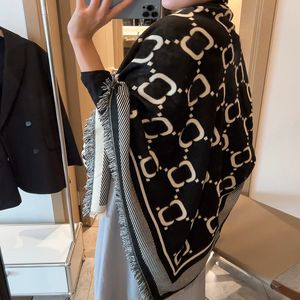 Designer Scarf Luxe Wraps Silk Pashmina Fashion Shawl klassieke letters Print 2 kleuren Warm Cashmere Kerchief sjaals Maat 140x140cm 2022