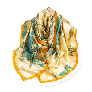 Foulards de créateurs Foulards 2024 Nouvelle écharpe en soie pour femmes printemps et automne style mère châle d'âge moyen serviette de plage imprimé fauve écharpe longue tout-match