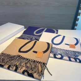Designer Sjaals Trendy Letter Jacquard Lange Sjaal Dubbelzijdig Kleur Dames Kasjmier Wrap cadeau