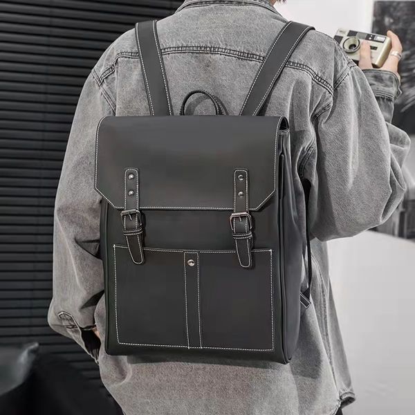 Sacs d'école de concepteur Sac d'ordinateur Grande capacité Sac à dos Sac à main décontracté Sac à main en cuir souple imperméable à l'eau pour homme Sac de voyage d'affaires Style coréen HBP