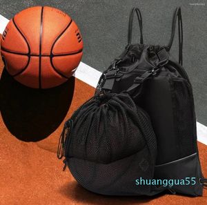 Designer-Sacs d'école Cordon de serrage Sac de basket-ball Multi-poches Side Mesh Portable Soccer Volleyball Carrier Sac à dos extensible Casque Bagages