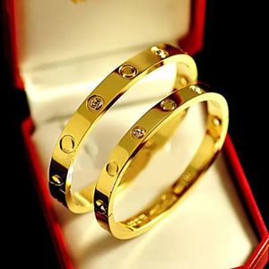 Designer schroef armband mode luxe sieraden armband armbanden 18K rosé goud zilveren roestvrijstalen diamantbaggels nagelarmbanden voor mannen vrouwen 17 18 19 21 22 size