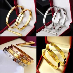 Braceuse à vis de créateur mode Luxury Bijoux Lovers bracelet en titane plaqué en or