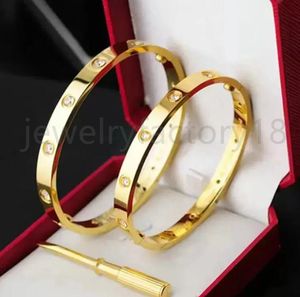 Ontwerper Schroefarmband Mode Luxe Sieraden Trendy Bangle 18K Verguld Titanium Staal Diamant voor Dames Heren Nagelarmbanden Zilveren designer sieradenarmband