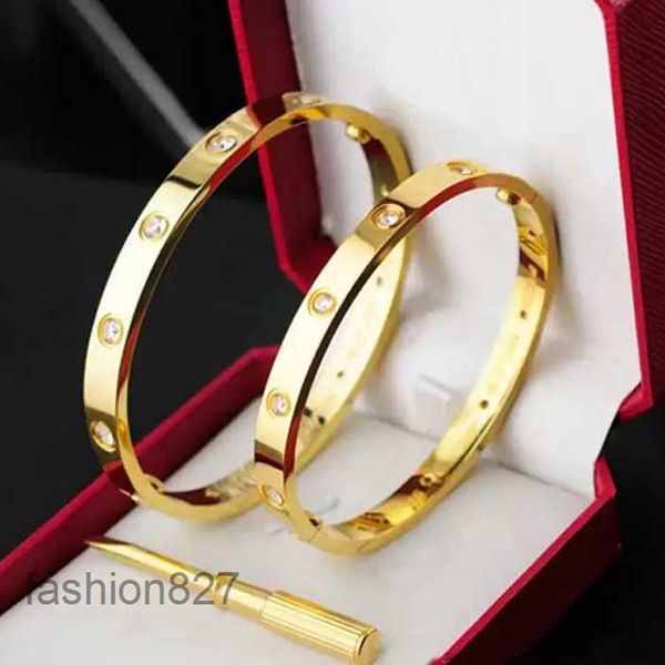 Pulsera de tornillo de diseñador moda joyas de lujo de lujo modernas damantes de acero chapado de oro de 18 km para mujeres pulseras de clavos de plata