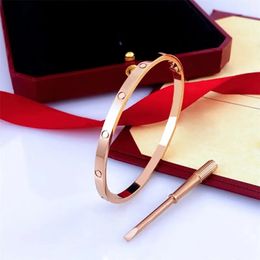 Ontwerper Schroefarmband voor dames Heren Mode Luxe Sieraden Bangle Armbanden 18K Rose Goud Zilver Titanium Staal Diamanten armbanden Nagelarmbanden voor dames