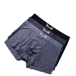 Calzoncillos sin costuras de diseñador para hombre, ropa interior de verano, seda de hielo, estilo fino, pantalones cortos de malla transpirables sin rastro, pantalones cortos