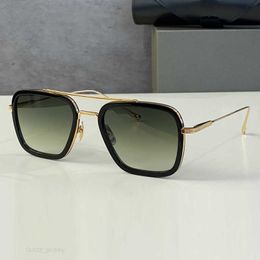 Designer semi-randloze gepolariseerde zonnebril voor mannen vierkante metalen zonnebrillen vrouwen retro bril vintage 62 mm brillen zwart bruin vlucht006 goed