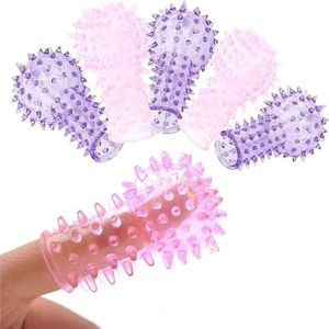 Guantes de masaje sexual de diseñador, juego de dedos divertido para mujer, masaje de punto G, juego de masturbación estimulante, juego de dientes de lobo con púas de cristal Aoxy