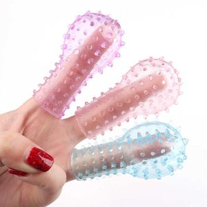 Guantes de masaje sexual de diseñador para mujer, juego de dedos con punto G, juego de dientes de lobo de cristal con botón de oruga espinosa, masturbación para mujeres y productos sexuales Um2e